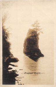 J37/ Vancouver B.C. Canada RPPC Postcard c1940s Siwash Rock Ocean 74