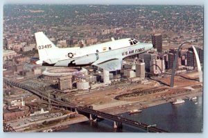 1960 St. Louis Missouri Postcard Ct-39 Flight Mississippi River Riverfront Busch