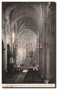 Old Postcard Sainte Anne D Auray the Basilica of Interior Nave Organ