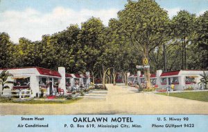 Mississippi City Mississippi Oaklawn Motel Vintage Postcard AA572