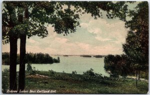 VINTAGE POSTCARD SCENE AT RISEAU LAKE NEAR PORTLAND ONTARIO CANADA PRIVATE PC