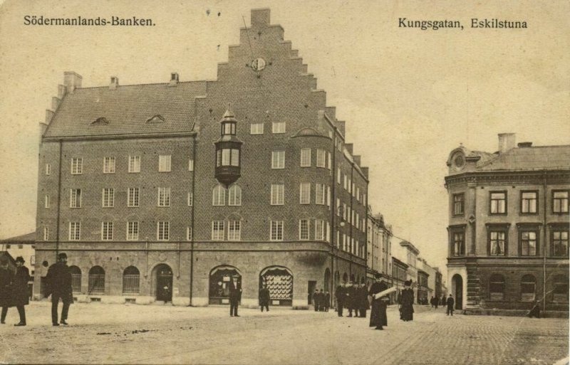 sweden, ESKILSTUNA, Kungsgatan, Södermanlands-Banken (1913) Postcard