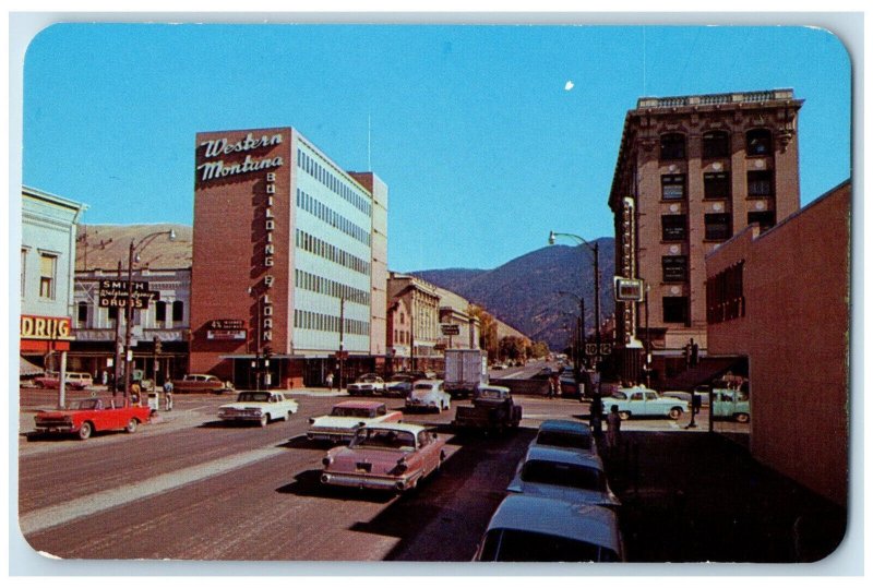 c1960s Building Loan Looking East on Broadway Missoula Montana MT Postcard