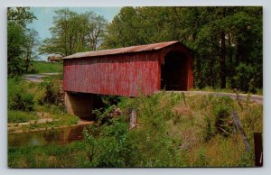 Indiana Wallace Covered Bridge Sugar Mill Creek Vintage Postcard A140