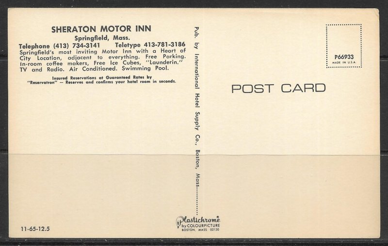 Massachusetts, Springfield - Sheraton Motor Inn - [MA-832]