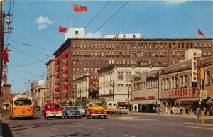 1950S Cars, Truck, Bus,  Portage Avenue, Winnipeg, Canada Vintage Postcard