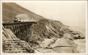 Los Angeles California CA Southern Pacific Streamliner Train Real Photo Postcard