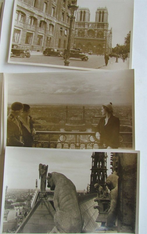 PARIS FRANCE EIFFEL TOWER VIEWS LOT OF 5 VINTAGE REAL PHOTO POSTCARDS RPPC 