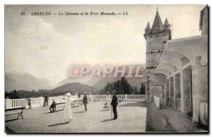 Old Postcard Argeles The Terrace and Tower Moncada