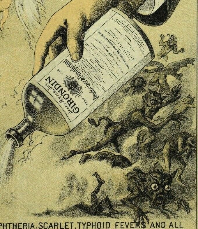 1870's-80's Devils Demons Fantasy James Meyer, Jr's Girondin Bottle Card F77