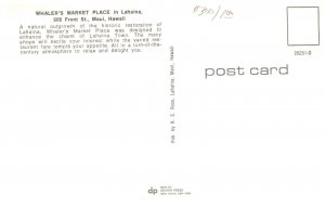 Whalers Market Place in  Lahaina Maui Hawaii Postcard