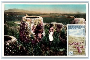 c1920's Tranninh Xieng Khouang in the Plain of Jars Laos RPPC Photo Postcard