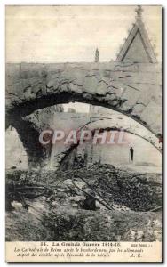 Old Postcard Paris The Cathedral of Reims after the bombardment by the German...