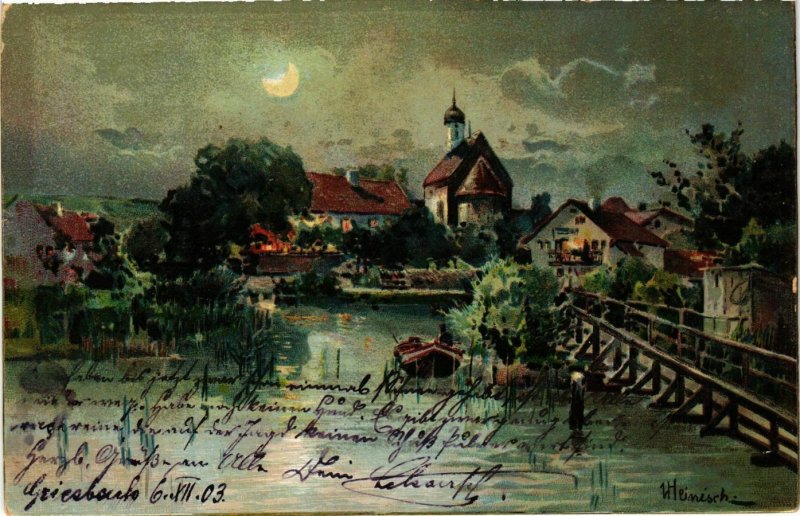 CPA AK Village Scene with a Lake - Bayern GERMANY (919916)