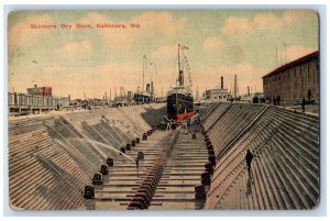 1913 Skinners Dry Rock Ship Baltimore Maryland MD Posted Antique Postcard 