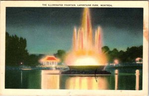 Postcard FOUNTAIN SCENE Montreal Quebec QC AK4814