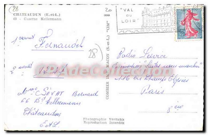 Postcard Old Barracks Kellermann Chateaudun