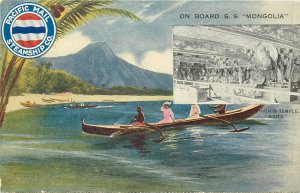 Postcard Pacific Mail Steamship Company Diamond Head HI & Chionin Temple Kyoto 