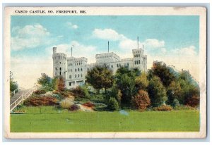 1925 Casco Castle Field Exterior Building South Freeport Maine Vintage Postcard