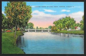 Looking North up Sand Creek Newton Kansas Unused c1930s