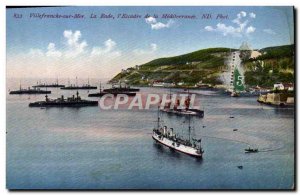 Old Postcard Villefranche Sur Mer La Rade L & # 39Escadre of Mediterrance