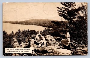 K6/ Lake Harmony Pennsylvania RPPC Postcard c1947 Poconos Woman  54