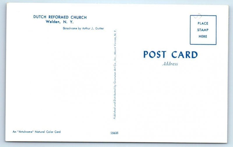 3 Postcards WALDEN, NY ~ Churches DUTCH REFORMED, Episcopal, Catholic c1960s