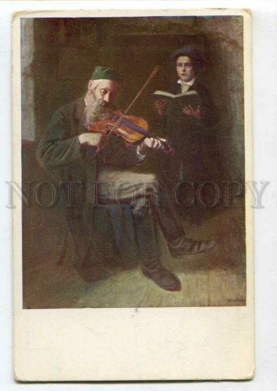 3117303 JEWISH scene KRESTIN musician Violin Vintage postcard