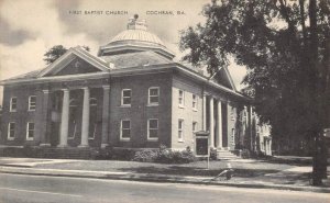 First Baptist Church, Cochran, Georgia ca 1940s Vintage Postcard