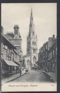 Nottinghamshire Postcard - Church and Kirkgate, Newark   RS13484