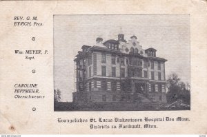 MINNESOTA, 1900-10s; Evangeliches St. Lucas Diakouissen Hospital Des Minn., D...