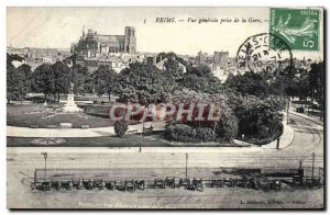 Old Postcard Reims Vue Generale Station Taking