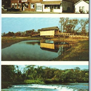 1969 Rock Falls IA Downtown Mill Street Covered Bridge PC Wilkinson Pioneer A230