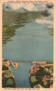 Vintage Postcard TVA's Dam Navigation Lock Lake Near Paducah Western Kentucky KY