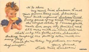 1950s Sunbeam Bread Advertising Artist impression postcard 5474