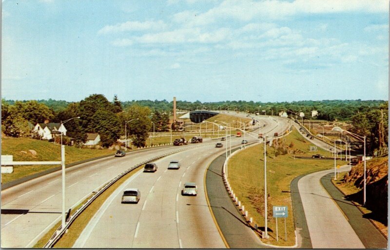 Connecticut CT Turnpike Old Car HWY Bridge Expressway VTG Postcard UNP Unused 