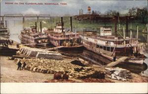 Nashville TN Cumberland River Steamer Boats c1910 Postcard #2