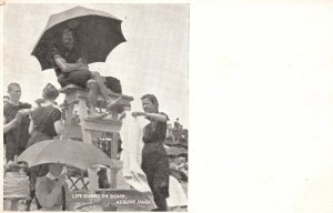 Vintage Postcard Life Guard On Beach Asbury Park New Jersey NJ