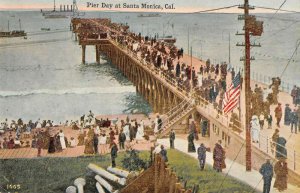 Santa Monica California Pier Day Vintage Postcard AA24322