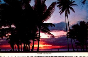 Hawaii Waikiki Beach Sunset 1980