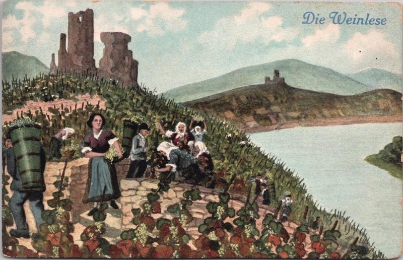 Die Weinlese Germany Ludwig Feist Unused Postcard E35