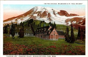 WA, Washington  PARADISE INN & VALLEY  Rainier National Park  ca1920's Postcard