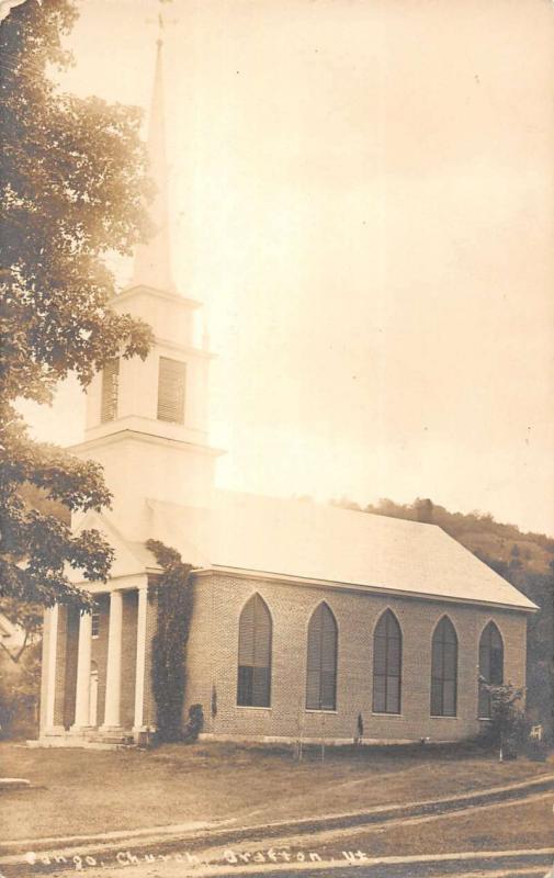 Grafton Vermont Congregational Church Real Photo Antique Postcard K15672