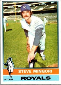 1976 Topps Baseball Card Steve Mingori Kansas City Royals sk13573