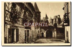 Old Postcard Josselin Old House & # 39angle the streets of Trento and the Cha...