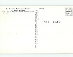 Pre-1980 POSTCARD OF STATUE AT MUSEUM SCENE St. Ignace Michigan MI hr0514