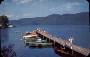 Silver Bay New York NY Silver Bay Assoc Boats Lake George Vintage Postcard