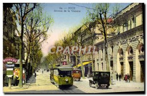 Postcard Old Tram Train Nice Victory Avenue