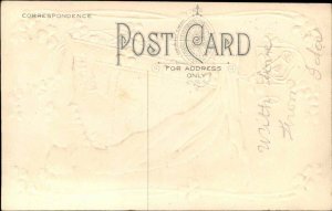 St. Patrick's Day Rural Bridge Ireland Embossed c1910 Vintage Postcard