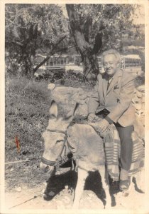 US4127 Old Man Riding Donkey Animal Postcard south of france